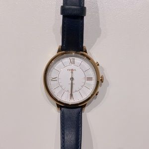 Hybrid Smartwatch Jacqueline Navy Leather